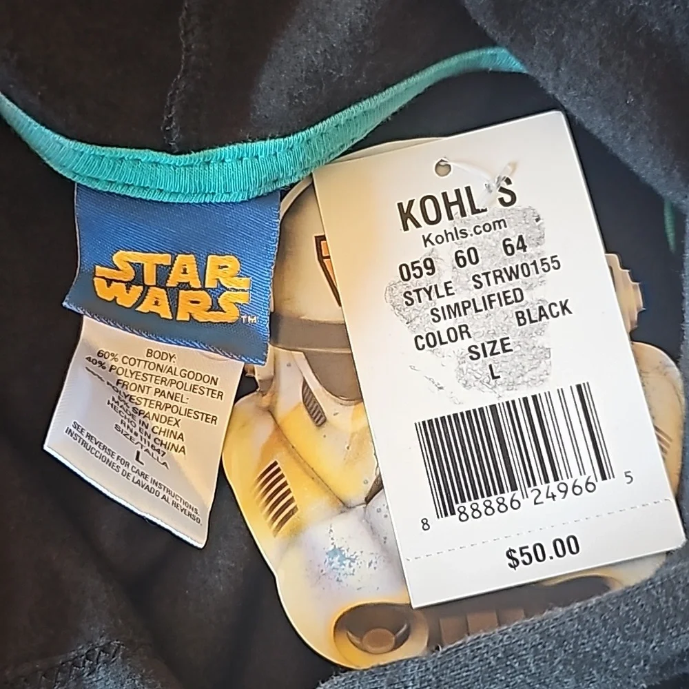 NWT Disney Star Wars Hooodie Sweater Epic Light Saber Battle front pockets - Picture 7 of 8